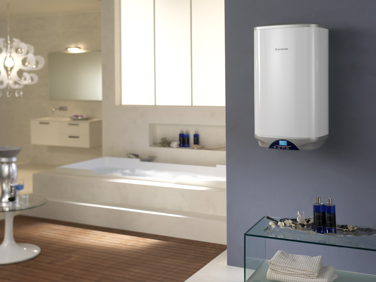 termo eléctrico de 80 litros instalado en el baño